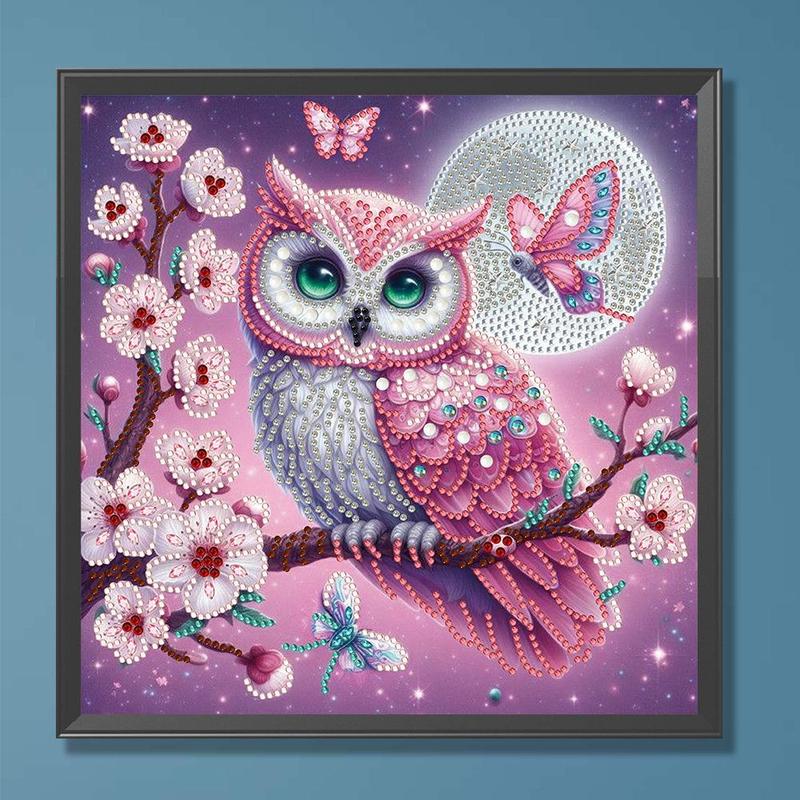 Owl Pattern DIY Diamond Arts Colorful Painting Kit without Frame, 1 Count DIY 5D Diamond Arts Colorful Painting Kit, Wall Art Decor for Home, Christmas Gift