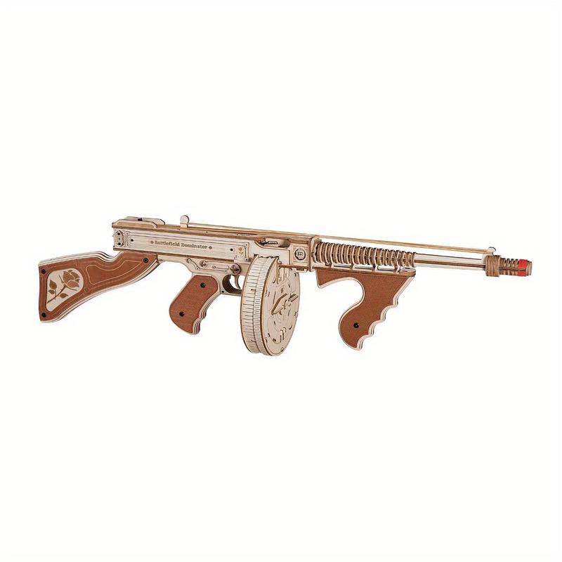 Robotime Rokr Thompson Submachine Gun Toy Building Set - Engaging 3D Wooden Puzzle with Detailed Design, Premium Quality LQB01 Submachine Gun