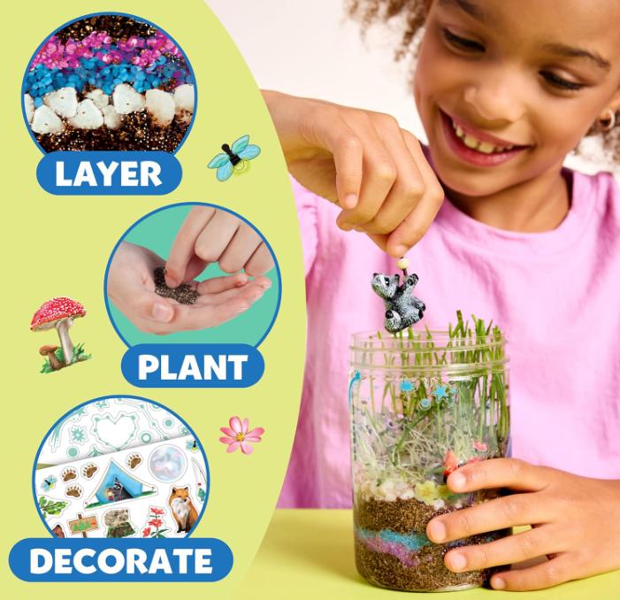 Creativity for Kids Grow 'N Glow Terrarium Kit for Kids - Educational Science Kits Ages 6-8+, Kids Gifts for Boys and Girls, Craft and STEM Projects