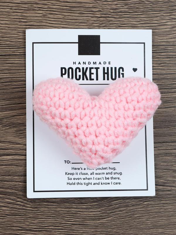 Handmade Crochet Heart Shaped Pocket Hug, Cute Heart Shaped Knitting Gift, Wedding Engagement Gift