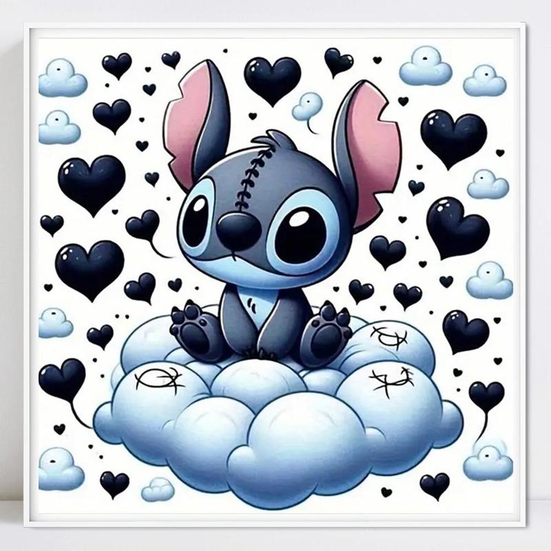 Cute Stitch Pattern DIY Diamond Arts Painting Kit without Frame, DIY Decorative Art Picture for Beginner, Wall Art Decor for Home Living Room