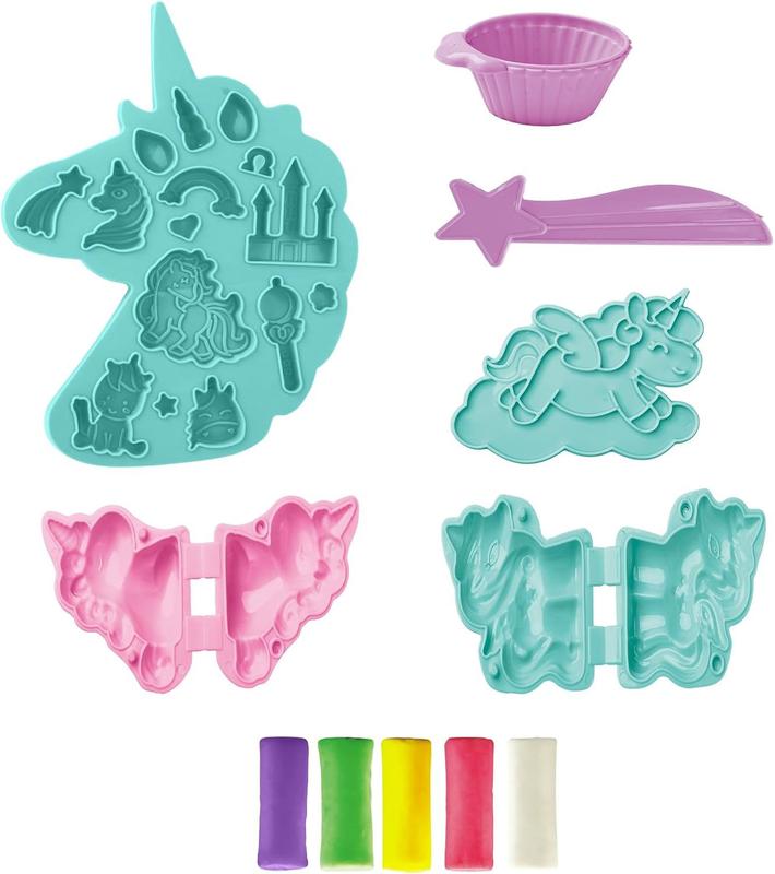 Playdough Sets for Kids Ages 4-8,Unicorn Theme Modeling 6 Unicorn Tools and 5 Colors Dough,Playdough Toys Gift for Boys and Girls