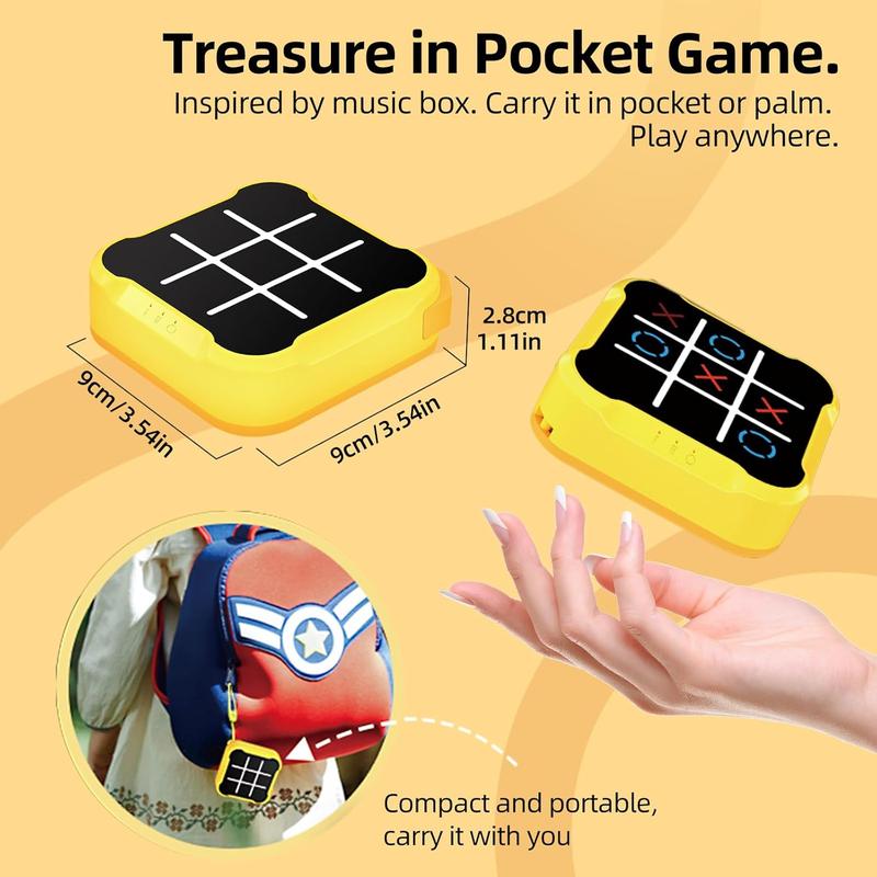 Tic Tac Toe Bolt Game, Handheld Electric Puzzle Game Console, Gift Ideal for Kids and Adults' Birthday, Electronic Board Games for Educational and Memory Growth, Portable Travel Games for Car Ride