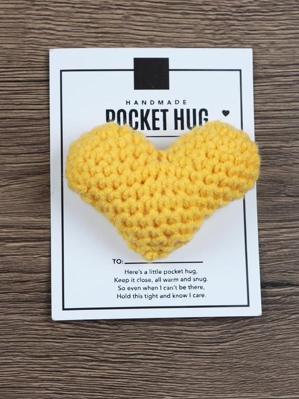 Handmade Crochet Heart Shaped Pocket Hug, Cute Heart Shaped Knitting Gift, Wedding Engagement Gift