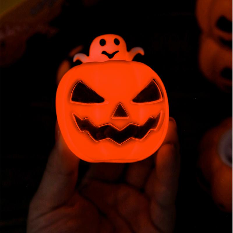 Two Color Halloween Pumpkin Scary Soft Toy Squeeze, Stress Relief Toy, Squeeze Sensory Ghost Toy, Trick or Treat Office Toy for Halloween Party Decoration