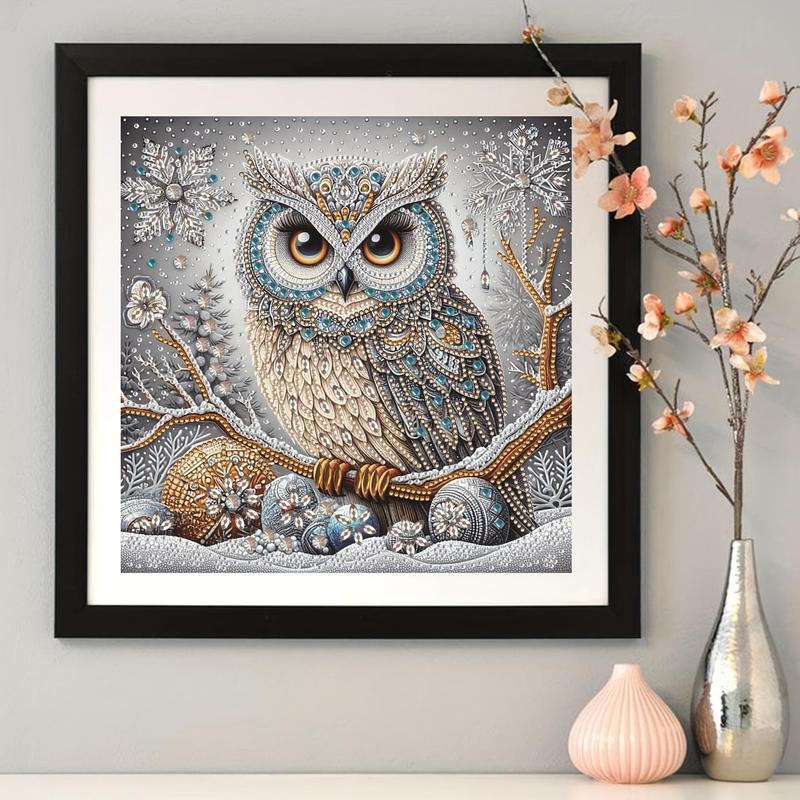 Owl Pattern DIY Diamond Arts Colorful Painting Kit without Frame, DIY 5D Diamond Arts Colorful Painting for Bedroom Wall Decor