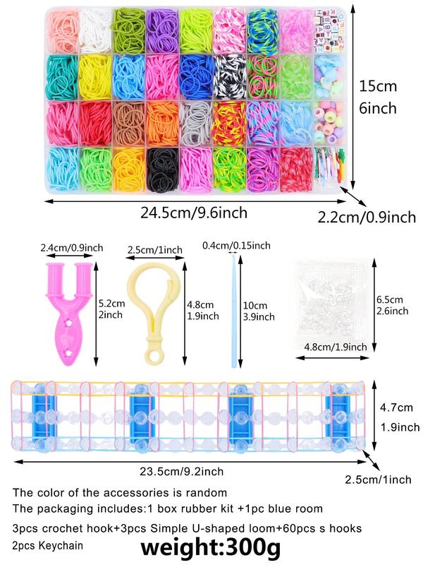 Colorful Beads & Rubber Bands & Accessories, Cute DIY Jewelry Making Kit, DIY Jewelry Making Supplies for Braided Bracelet