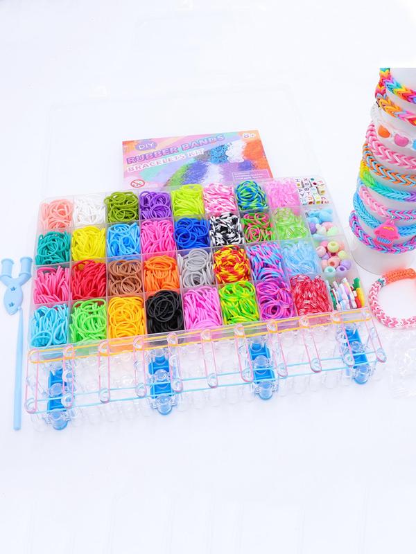 Colorful Beads & Rubber Bands & Accessories, Cute DIY Jewelry Making Kit, DIY Jewelry Making Supplies for Braided Bracelet