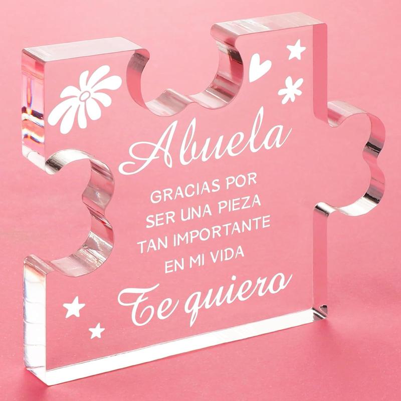 Grandma Gifts in Spanish - Acrylic Puzzle Plaque Presents, Regalos Abuela Personalizado, Spanish Grandma Birthday Gifts, Christmas Gifts for Grandma Spanish from Granddaughter Grandson