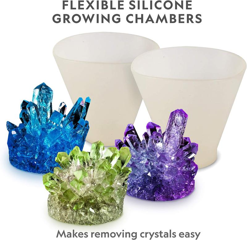 NATIONAL GEOGRAPHIC Mega Crystal Growing Kit for Kids- Grow 8 Crystals with Light-Up Stand, Science Gifts for Kids 8-12, Crystal Making Experiment, Science Kit for Girls and Boys