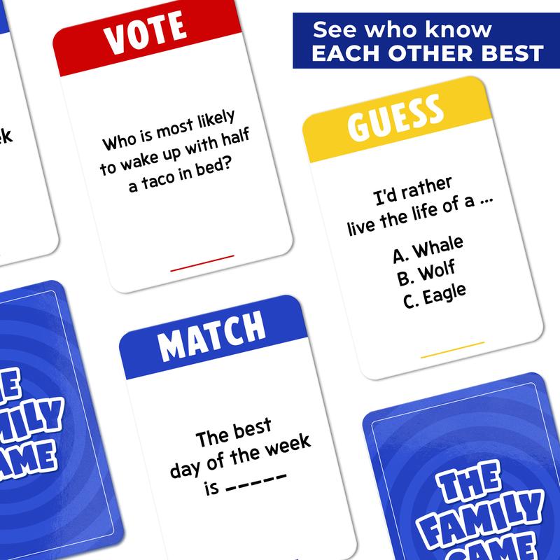 The Family Game - 150 Question Family Card Games - Fun Games for Kids, Teens and Adults - Board Games for Family Game Nights, Gatherings, Parties