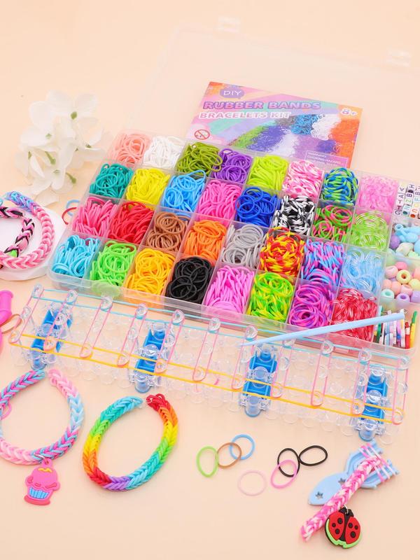 Colorful Beads & Rubber Bands & Accessories, Cute DIY Jewelry Making Kit, DIY Jewelry Making Supplies for Braided Bracelet