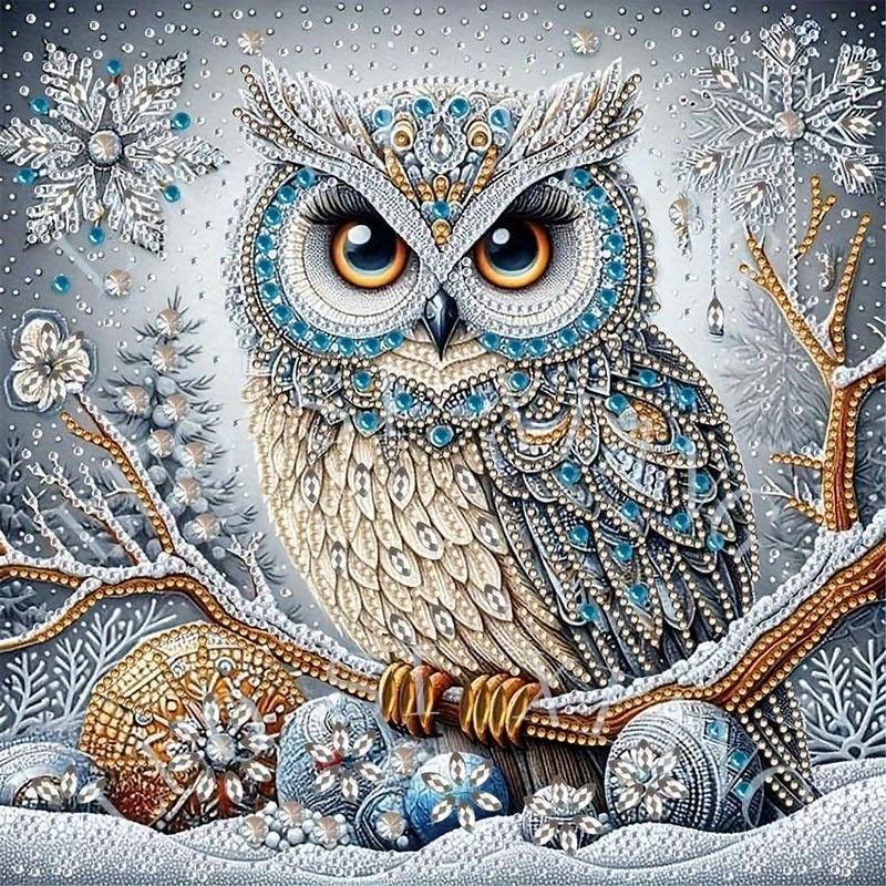 Owl Pattern DIY Diamond Arts Colorful Painting Kit without Frame, DIY 5D Diamond Arts Colorful Painting for Bedroom Wall Decor