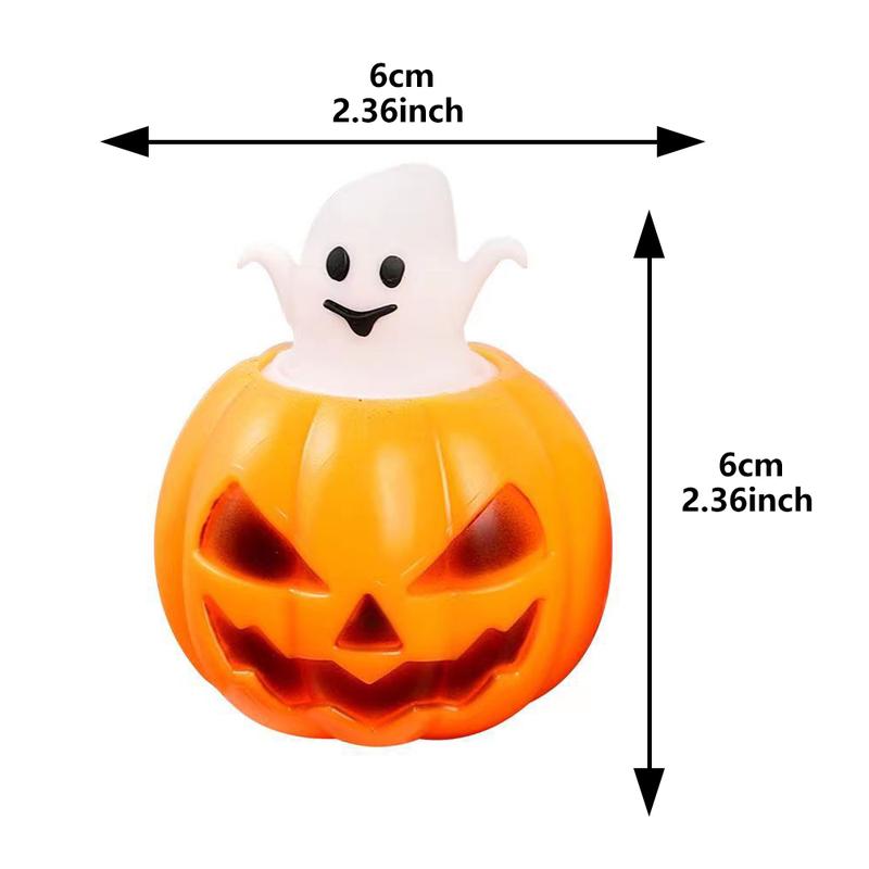 Two Color Halloween Pumpkin Scary Soft Toy Squeeze, Stress Relief Toy, Squeeze Sensory Ghost Toy, Trick or Treat Office Toy for Halloween Party Decoration