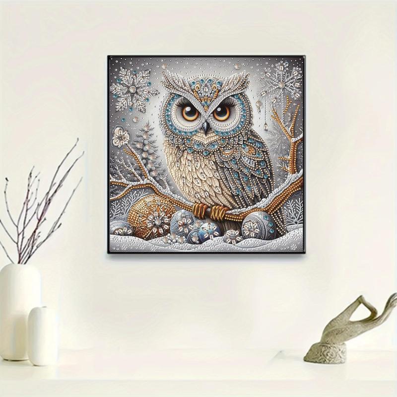 Owl Pattern DIY Diamond Arts Colorful Painting Kit without Frame, DIY 5D Diamond Arts Colorful Painting for Bedroom Wall Decor