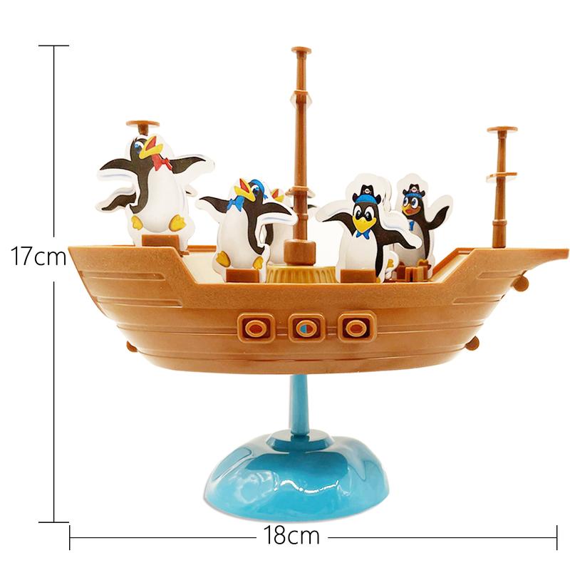 Funny Pirate Boat Penguin Balancing Board Game Desktop Interactive Kids Toy, Penguin Pirate Boat Balancing Game Children Educational Game