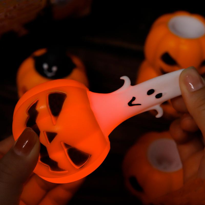 Two Color Halloween Pumpkin Scary Soft Toy Squeeze, Stress Relief Toy, Squeeze Sensory Ghost Toy, Trick or Treat Office Toy for Halloween Party Decoration