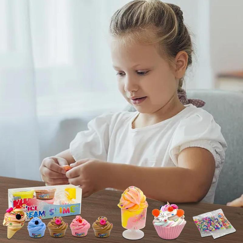 Butter Slime Kit Ice Cream Slime,Slime Making Kit,Stretchy and Non-Sticky,Stress Relief Toys, Party Favors for Kids Girls and Boys