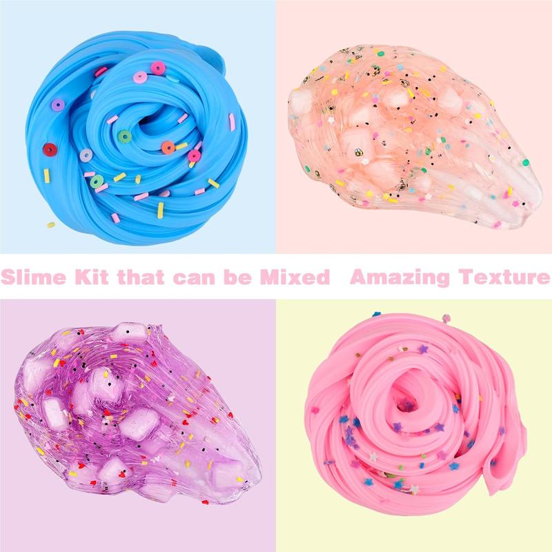 Slime Kit 12 Pack with 8 Pack Jelly Slime and 4 Pack Butter Slimes, Soft & Non-Sticky, Scented DIY Slime Party Favors for Kids, Putty Sludge Toy Gifts for Girls Boys