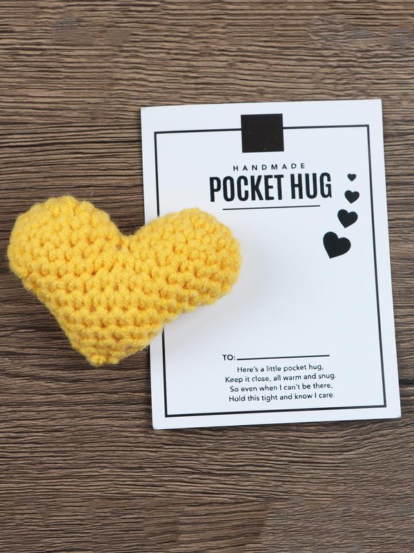 Handmade Crochet Heart Shaped Pocket Hug, Cute Heart Shaped Knitting Gift, Wedding Engagement Gift