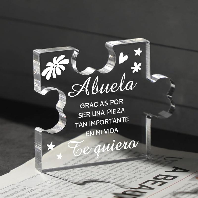 Grandma Gifts in Spanish - Acrylic Puzzle Plaque Presents, Regalos Abuela Personalizado, Spanish Grandma Birthday Gifts, Christmas Gifts for Grandma Spanish from Granddaughter Grandson