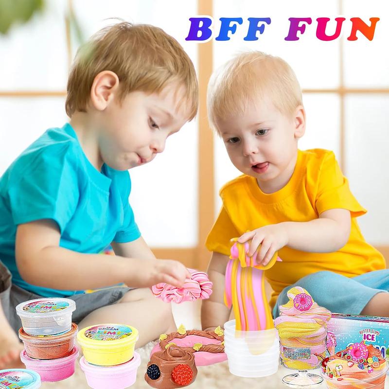 Butter Slime Kit Ice Cream Slime,Slime Making Kit,Stretchy and Non-Sticky,Stress Relief Toys, Party Favors for Kids Girls and Boys