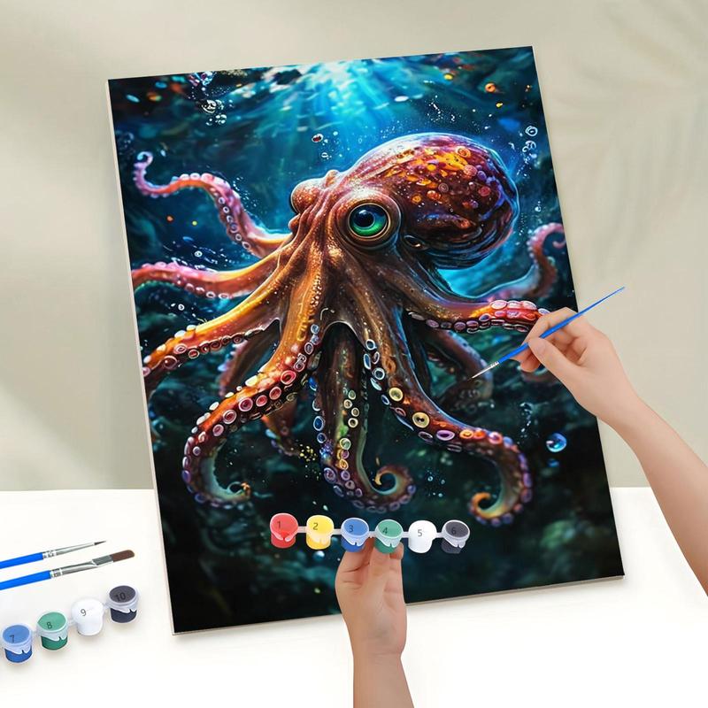 Octopus Pattern DIY Painting By Numbers Kit Without Frame, 1 Set DIY Paint By Numbers Kit, Wall Art Decoration for Home Living Room Bedroom