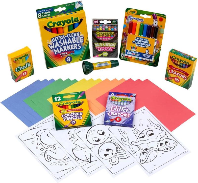 Crayola Super Art Coloring Kit (100+ Pcs), Arts & Crafts Set for Kids, Coloring Supplies, Arts & Crafts Set, Holiday Gifts for Kids [ Exclusive]