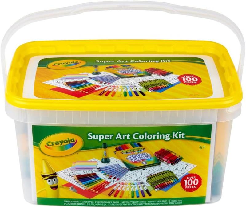 Crayola Super Art Coloring Kit (100+ Pcs), Arts & Crafts Set for Kids, Coloring Supplies, Arts & Crafts Set, Holiday Gifts for Kids [ Exclusive]