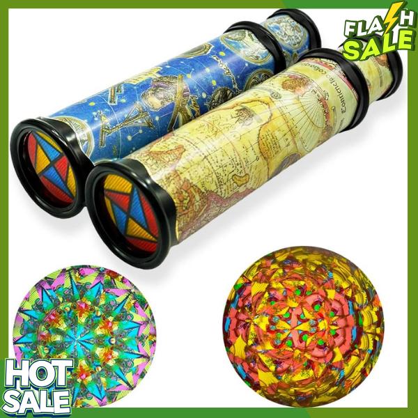 2 Pack Classic Kaleidoscope Toy, Magic Rotating Kaleidoscope, Stretchable Long World Kaleidoscope, Educational Toy Kaleidoscope