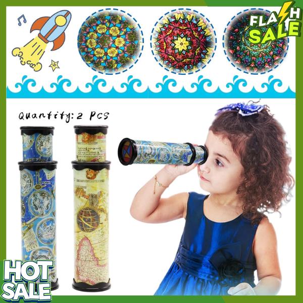 2 Pack Classic Kaleidoscope Toy, Magic Rotating Kaleidoscope, Stretchable Long World Kaleidoscope, Educational Toy Kaleidoscope