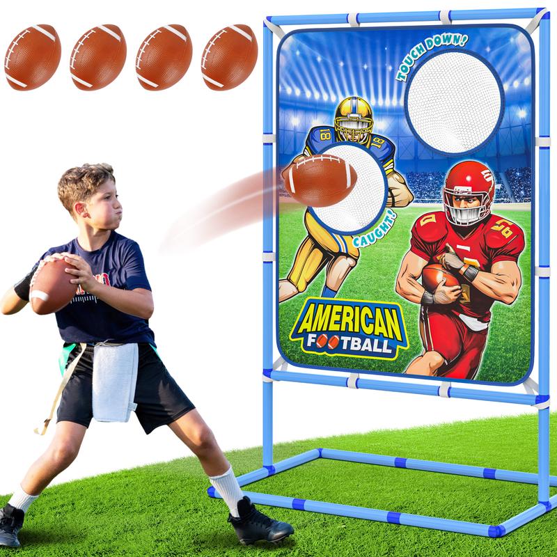 Football Toss Game with 4 Inflatable Balls, Indoor Outdoor Football Throwing Target Toy for Kids Ages 4-7 8-12- Perfect Christmas Birthday Gifts for Boys Girls Rechargeable LED LED Light kids  basketball