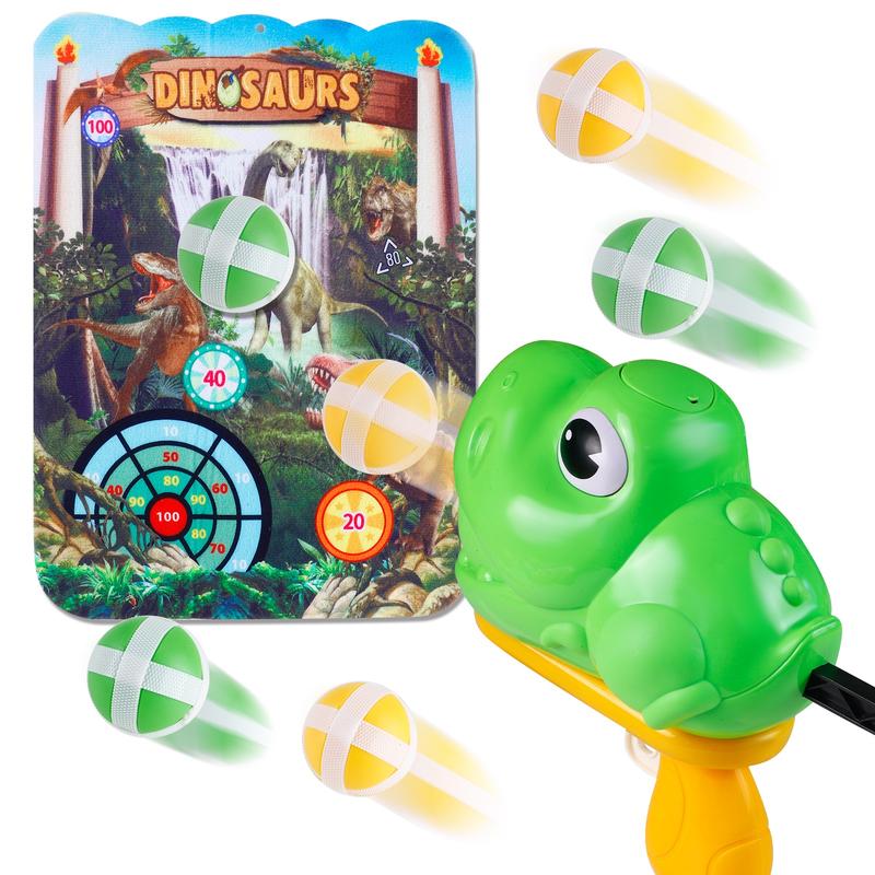 Dinosaur Themed Dartboard Toy - Sticky Ball Dart Set for Indoor and Outdoor Fun, Enhancing Kids' Play and Activity