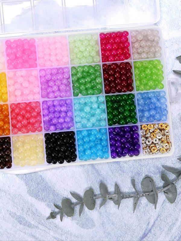 Minimalist Multicolor Beads, 1 Box Colorful Beads for Bracelet & Necklace & Earrings Making, Versatile DIY Accessories for Bracelet Jewelry Making