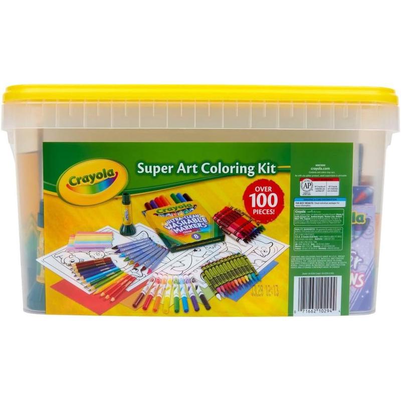 Crayola Super Art Coloring Kit (100+ Pcs), Arts & Crafts Set for Kids, Coloring Supplies, Arts & Crafts Set, Holiday Gifts for Kids [ Exclusive]