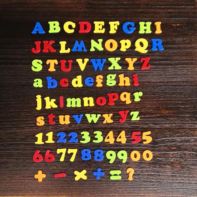 Magnetic Letters and Numbers for Kids Magnet Alphabet Fridge Whiteboard Learning Toy Set Learn Spelling Counting Includes Plastic Uppercase Lowercase Math Symbols (78 Pieces)