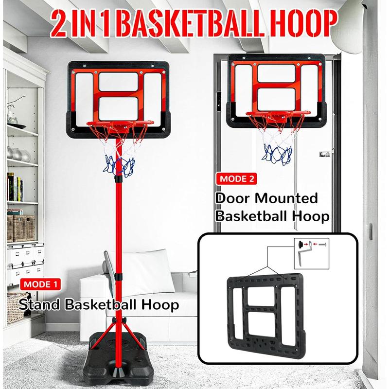 2024Kids Basketball Hoop With Stand, Adjustable Basketball Set, Toddler Basketball Toys For Boys Age 3 4 5 6 7 8, Indoor Outdoor Backyard Sport Game Gifts