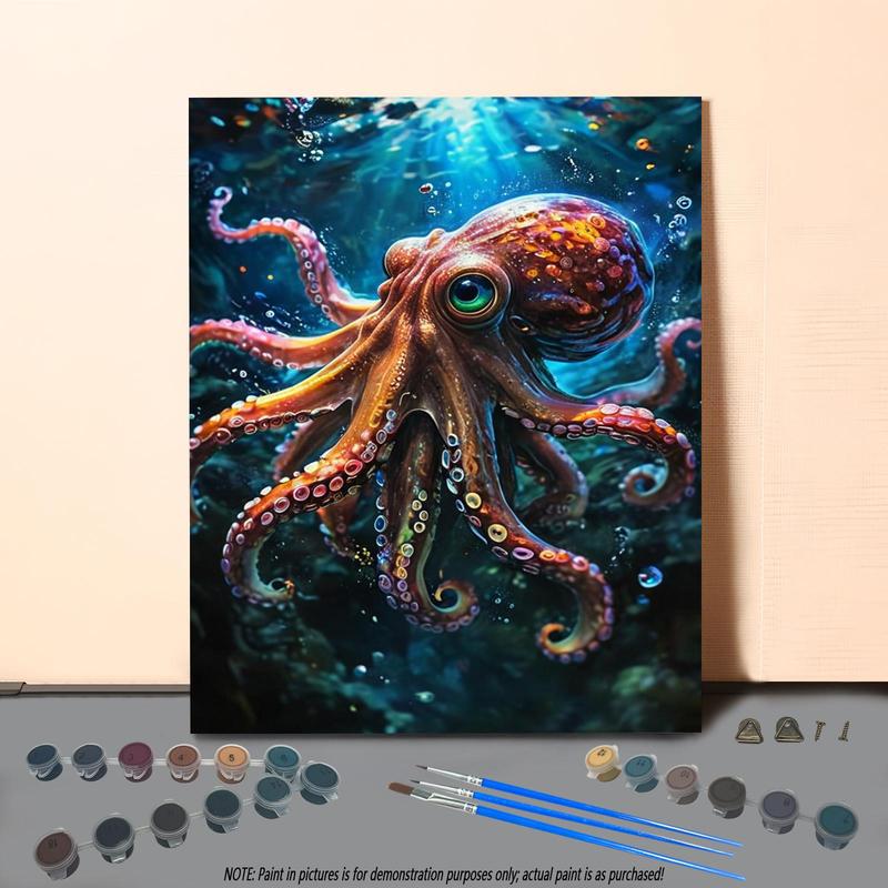 Octopus Pattern DIY Painting By Numbers Kit Without Frame, 1 Set DIY Paint By Numbers Kit, Wall Art Decoration for Home Living Room Bedroom