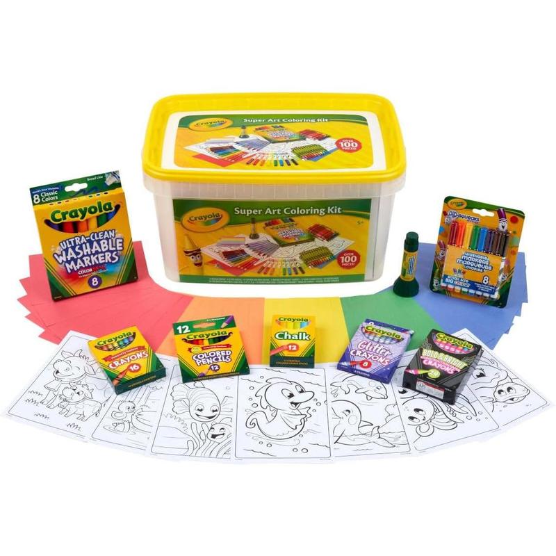 Crayola Super Art Coloring Kit (100+ Pcs), Arts & Crafts Set for Kids, Coloring Supplies, Arts & Crafts Set, Holiday Gifts for Kids [ Exclusive]