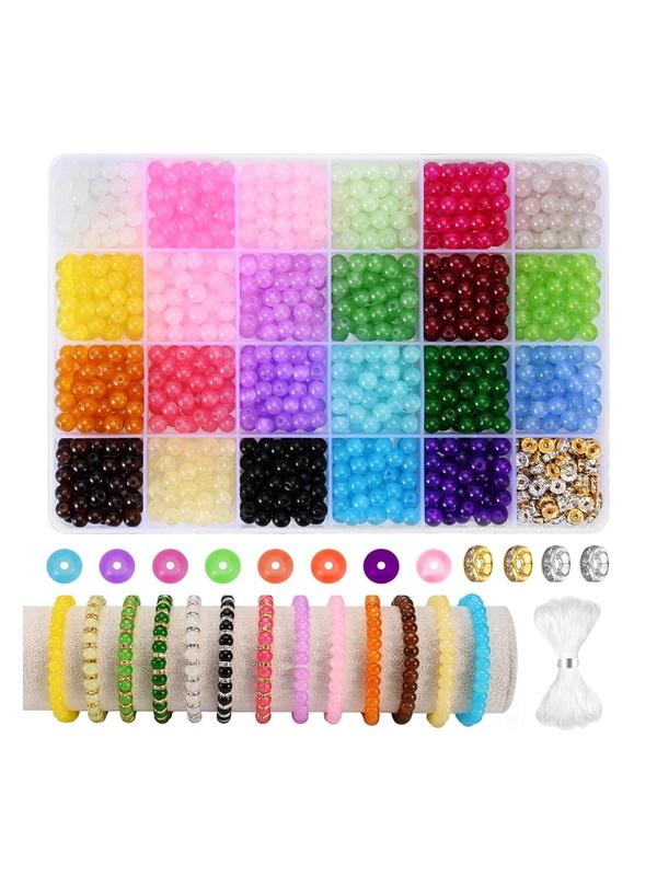 Minimalist Multicolor Beads, 1 Box Colorful Beads for Bracelet & Necklace & Earrings Making, Versatile DIY Accessories for Bracelet Jewelry Making