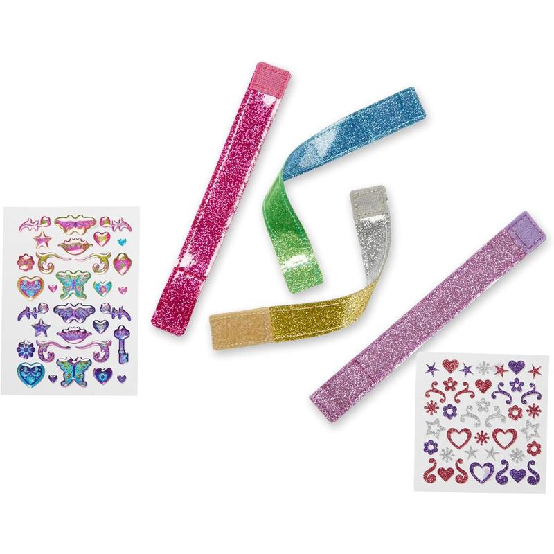 Melissa & Doug Design-Your-Own Bracelets With 100+ Sparkle Gem and Glitter Stickers - Kids Snap Bracelets, Jewelry Crafts For Kids Ages 4+