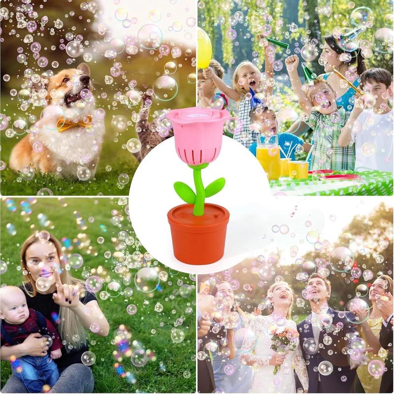 Bubble Machine for Kids, Flower Bubble Maker, Bubbles for Outdoor Toys Party Supplies