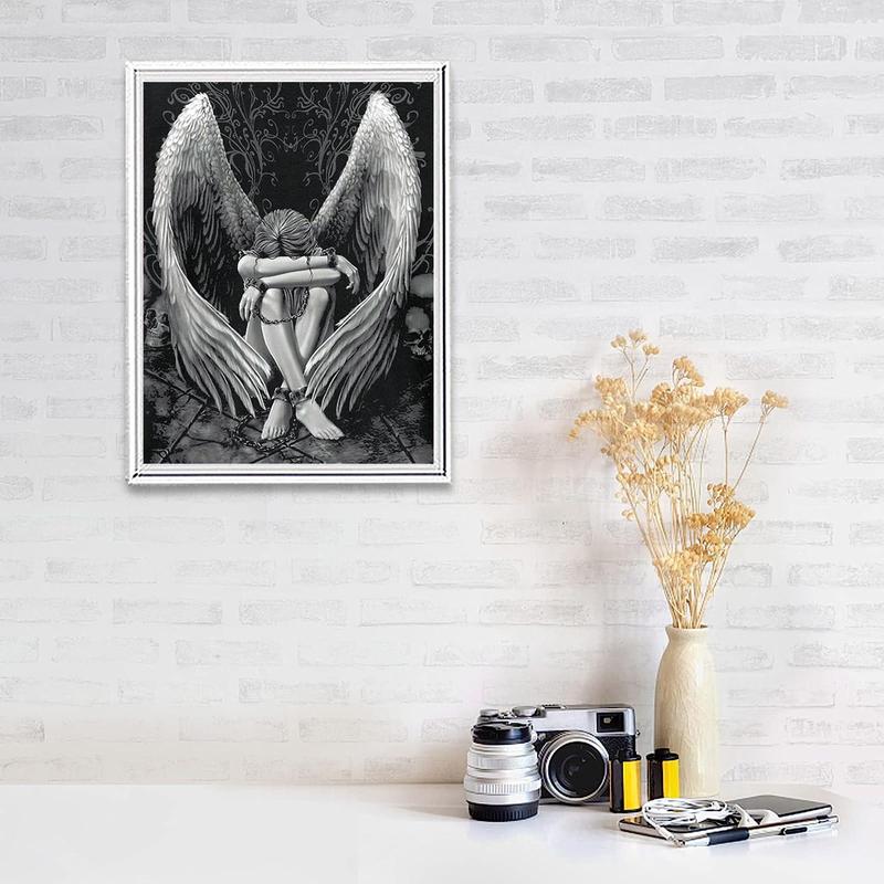 1 Set Diy Diamond Painting Kit Without Frame, Angel Pattern Diamond Painting, Diy Decor Painting For Bedroom Living Room Office