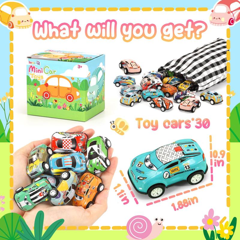 Toy Cars 24Pcs Race Cars Pull Back Cars Playsets with Storage Bags, Party Favors Prizes Fillers Bulk Gifts Car Game Treasure Chest