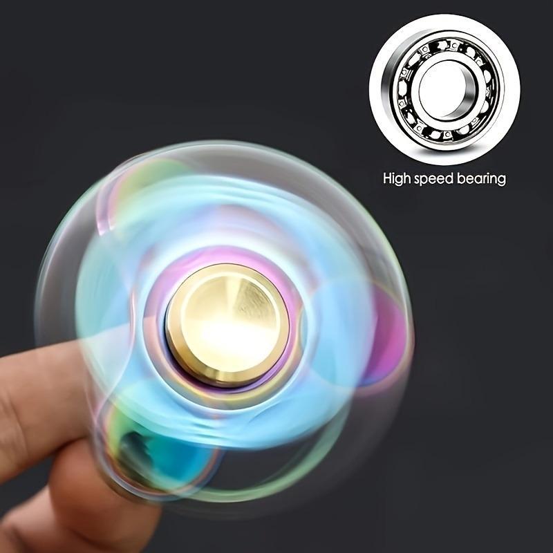 Rainbow Color Hand Spinner, 1 Count Fidget Spinner with High-speed Bearing, Stress Relief Toy, Party Gift for Friend & Classmate