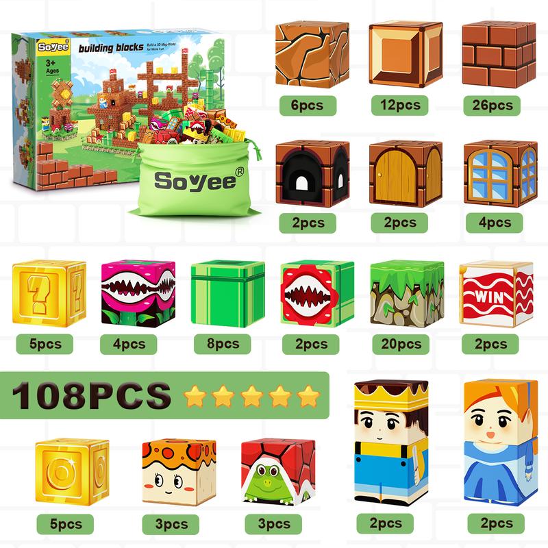 Black Friday Sale Soyee Building Blocks Magworld Buildable Game Elements Adventure Set STEM Christmas Toys