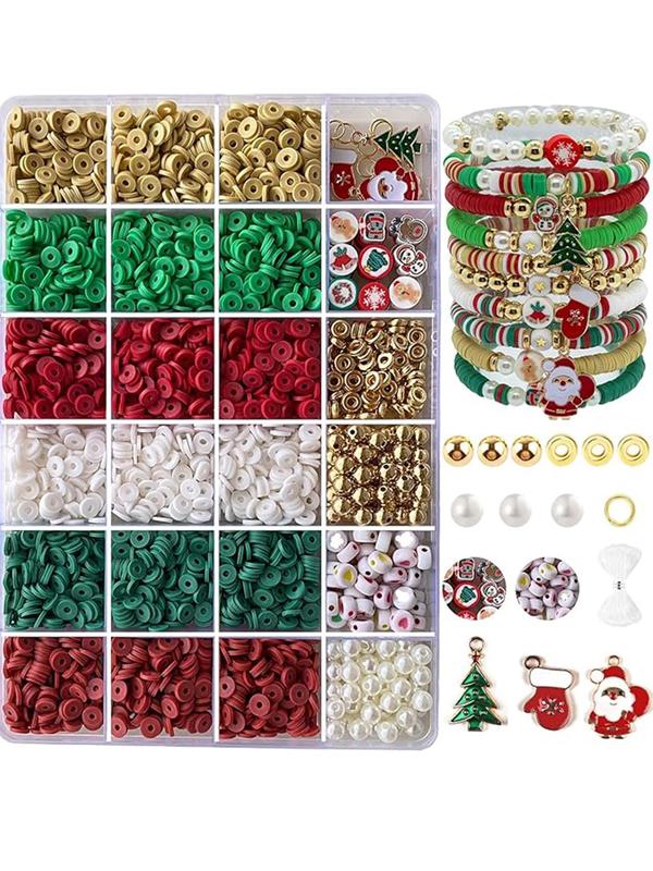 Christmas Themed Beaded Kit, Diy Jewelry Making Kit, Diy Jewelry Making Supplies for Bracelet Necklace Earrings Pendant, Diy Gifts Party Gifts for Women