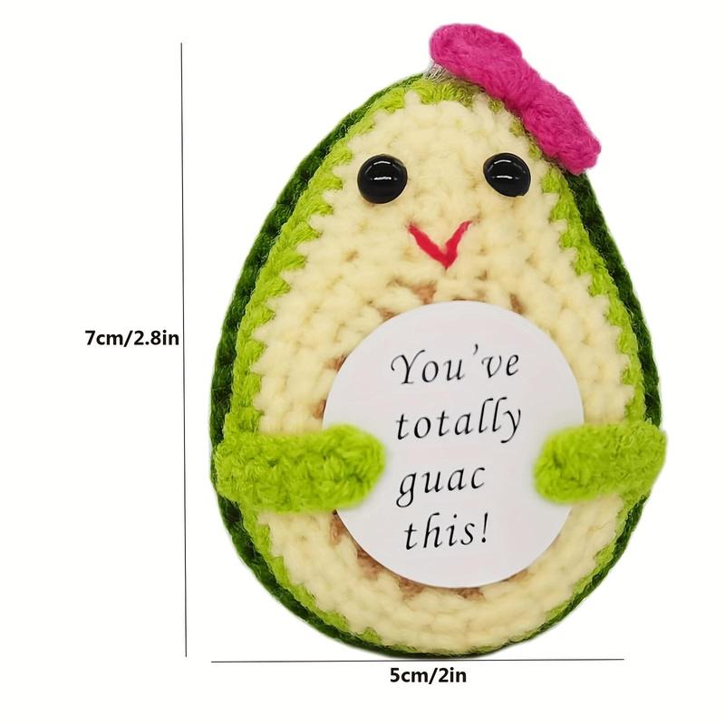 Avocado Shaped Crochet Kit, Handmade Crochet Kit with Card, DIY Crochet Supplies for Beginners, Emotional Support Crochet Plush Encourage Gifts