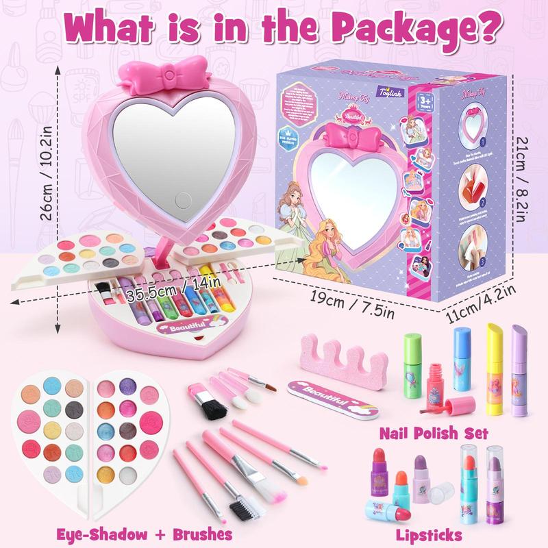 Makeup Kit for Girls 22counts Make Up Non Toxic Washable Play Toy Real Princess Cosmetic Toys Learning Educational Toy Birthday Christmas Gifts