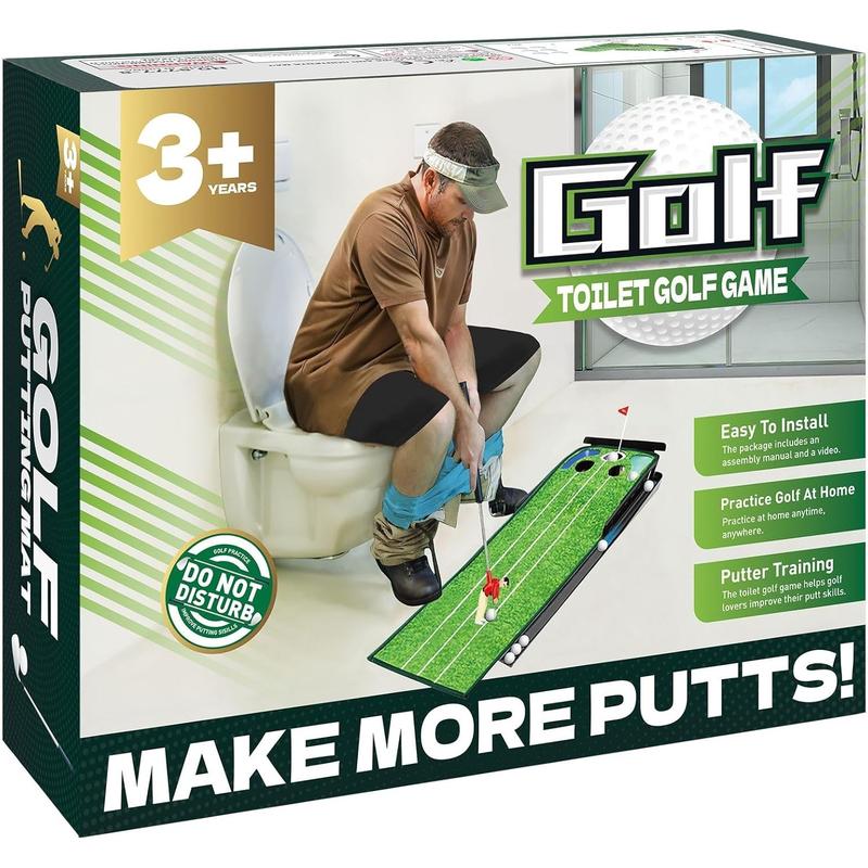 Toilet Golf Empty Box, Funny Prank-shaped Putting Green Hole Set Gag Gifts for Men, Cool White Elephant Gifts for Adults, Hilarious Prank Ideal Gifts Idea Present